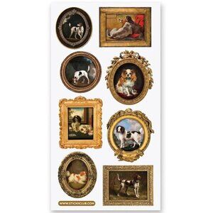 3 for $15 - Fancy Pup & Dog Paintings - 1 Sticker Sheet‎ - NEW in Packaging